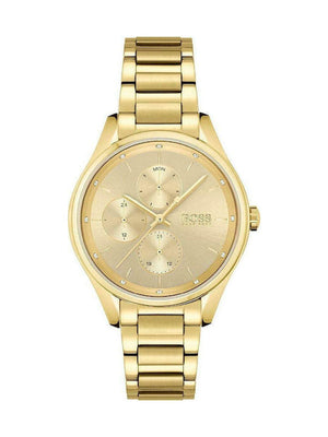Hugo Boss Grand Course Gold Dial Gold Steel Strap Watch for Women - 1502584