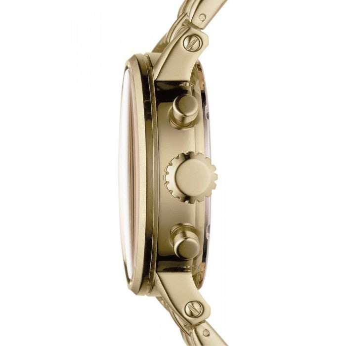 Fossil Boyfriend Chronograph Gold Dial Gold Steel Strap Watch for Women - ES2197