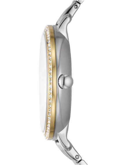 Fossil Jacqueline Analog Moonphase Mother of Pearl White Dial Two Tone Steel Strap Watch for Women - ES5166