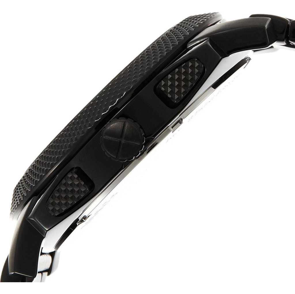 Fossil Machine Chronograph Black Dial Black Steel Strap Watch for Men - FS4552