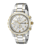 Fossil Dean Chronograph White Dial Silver Steel Strap Watch for Men - FS4795