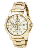 Fossil Dean Chronograph Champagne Dial Gold Steel Strap Watch for Men - FS4867