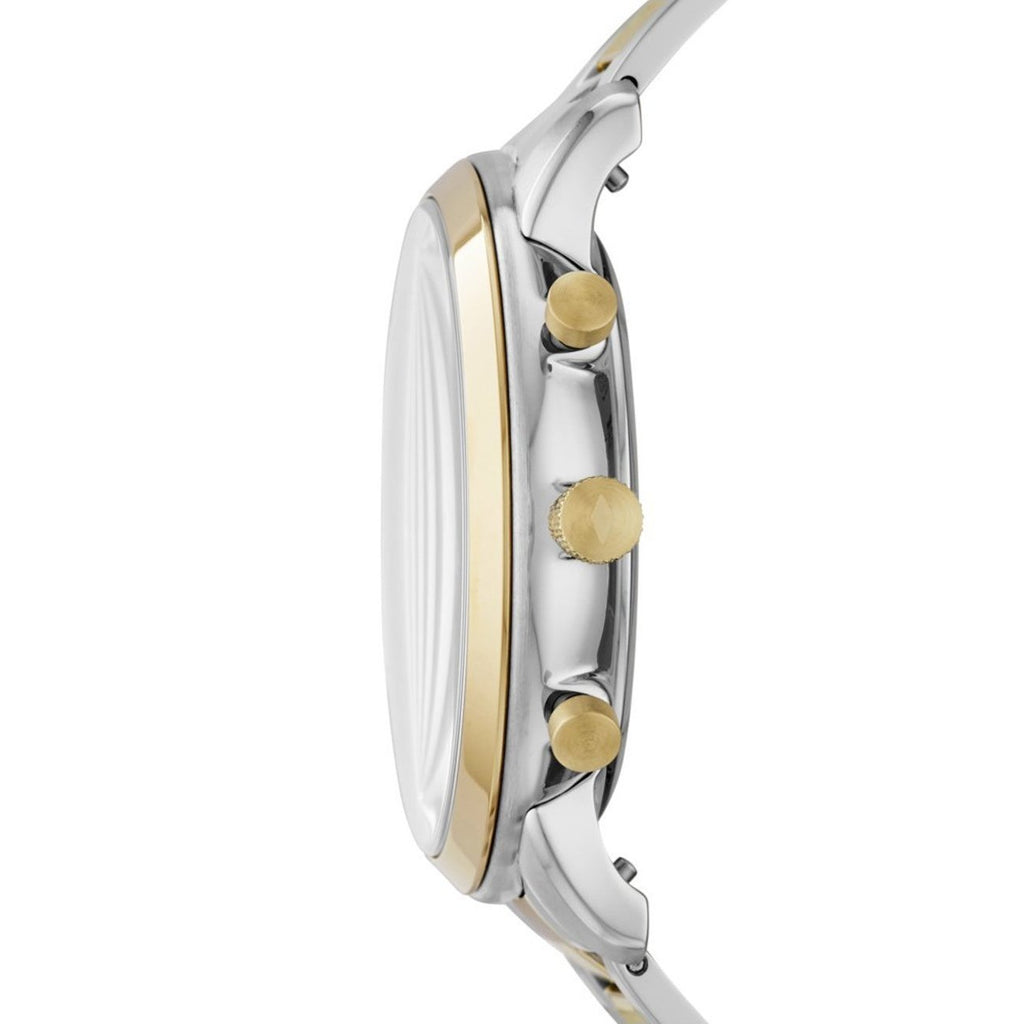 Fossil Neutra Moonphase Multifunction Black Dial Two Tone Steel Strap Watch for Men - FS5906