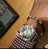 Fossil Modern Machine Automatic Silver Dial Silver Steel Strap Watch for Men - ME3081