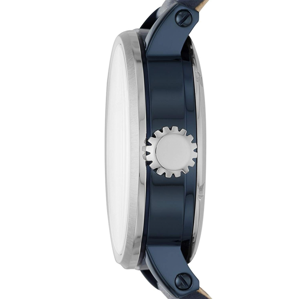 Fossil Boyfriend Skeleton Blue Dial Blue Leather Strap Watch for Women - ME3136