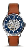 Fossil ME3179 Forrester Luggage Automatic Skeleton Men’s Watch – Blue Dial & Brown Leather Strap