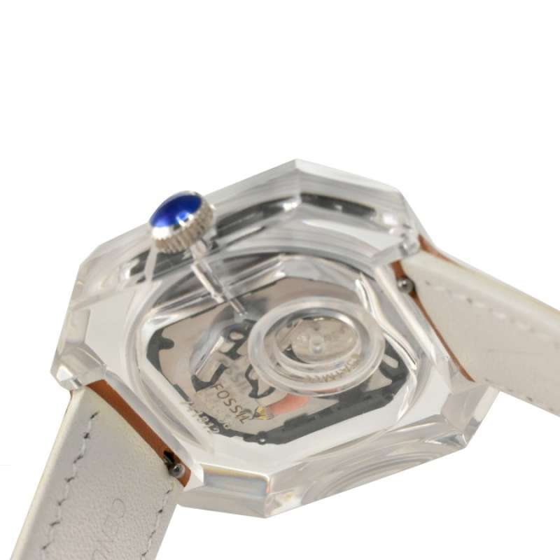 Fossil Candy White Dial Brown Leather Strap Watch for Women - ES3538