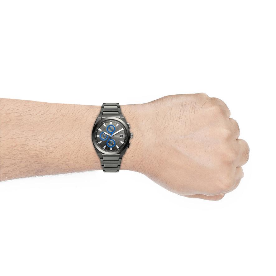 Fossil FS5830 Everett Men's Chronograph Watch – Grey Dial & Grey Steel Strap