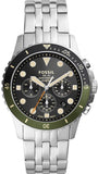 Fossil FS5864 FB-01 Chronograph Men’s Watch – Black Dial with Silver Steel Strap