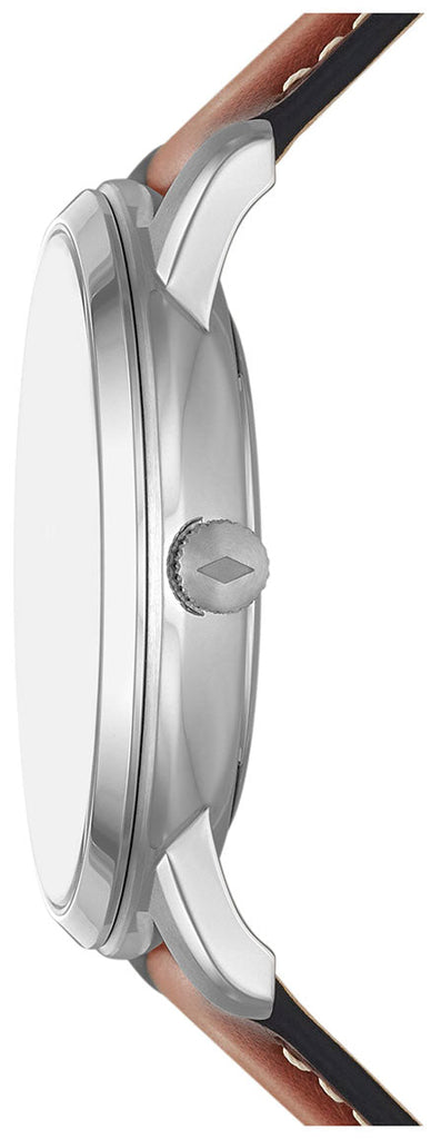 Fossil Neutra Minimalist Moonphase Blue Dial Brown Leather Strap Watch for Men - FS5903