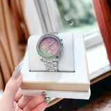 Guess GW0483L1 Sol Chronograph Women's Watch – Multicolor Crystal Dial & Silver Steel Bracelet