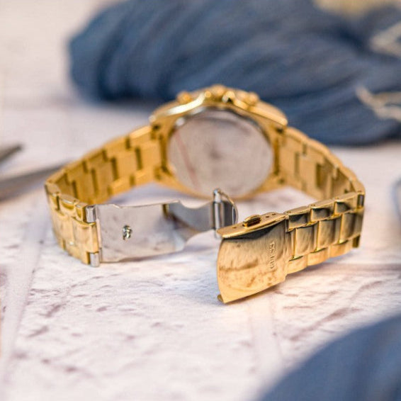 Guess GW0483L4 Confetti Chronograph Women's Watch – Rainbow Dial & Gold Steel Bracelet