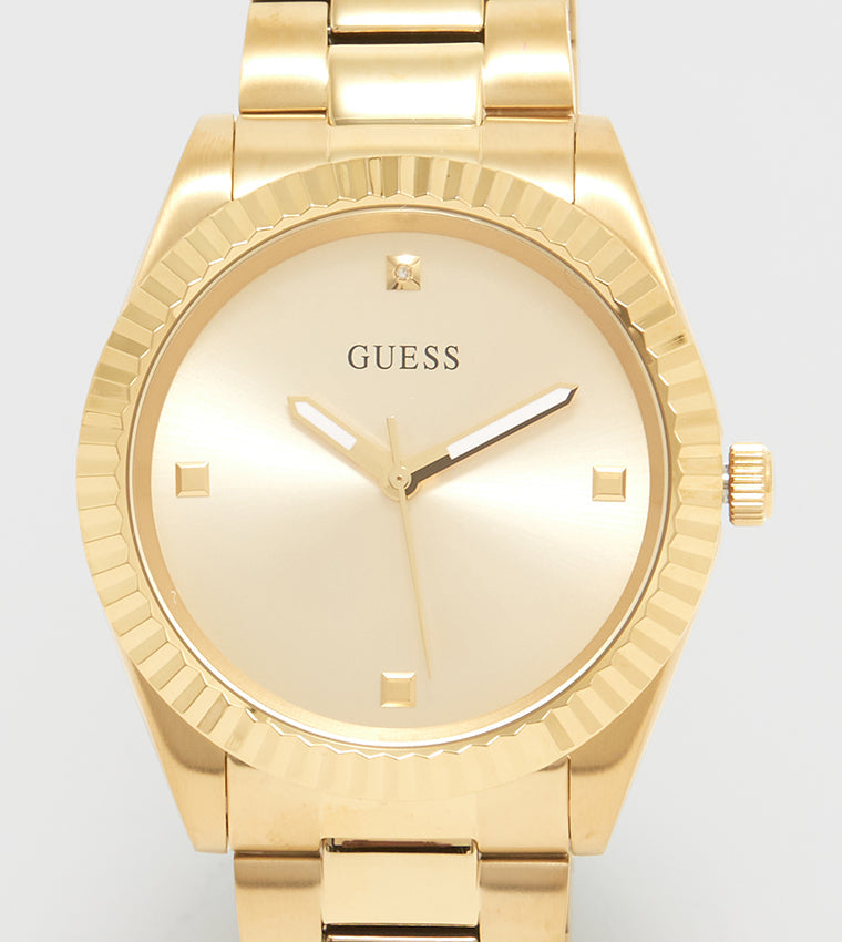Guess Connoisseur Analog Gold Dial Gold Steel Strap Watch For Men - GW0542G2