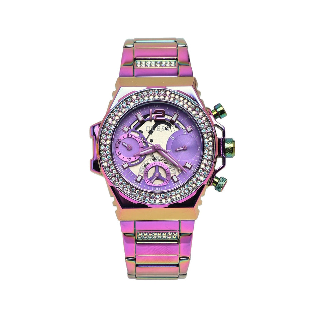 Guess Fusion Chronograph Purple Dial Purple Steel Strap Watch for Women - GW0552L4