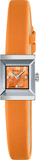 Gucci YA128532 G-Frame Square Women's Watch – Mother of Pearl Orange Dial & Orange Leather Strap