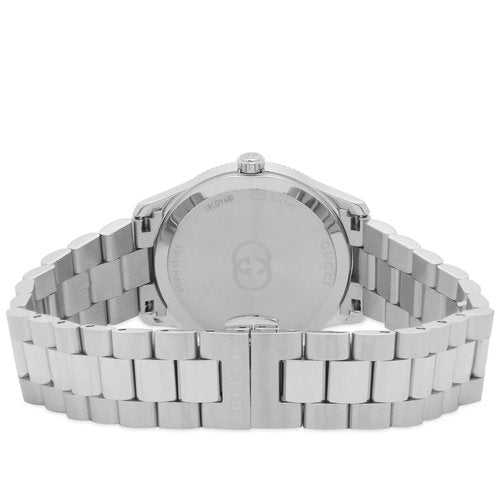 Gucci G Timeless Diamonds White Dial Silver Steel Strap Watch for Women - YA1265064