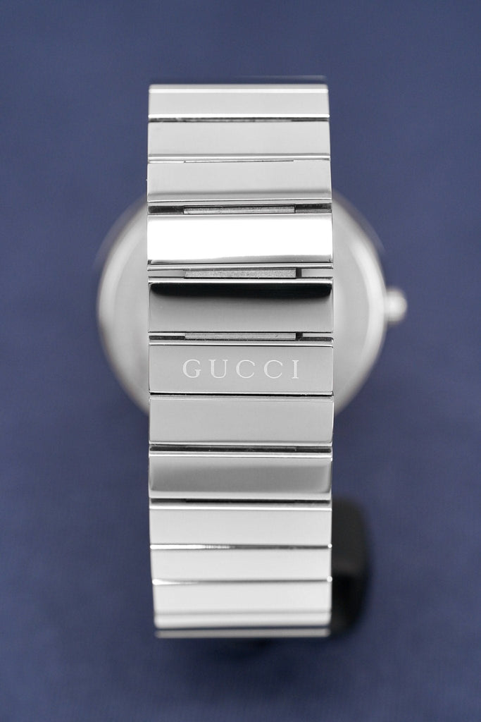 Gucci G Interlocking Black Dial Silver Steel Strap Watch For Women - YA133307
