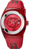 Gucci YA137303 Sync Quartz Women's Watch – Red Dial & Red Rubber Strap