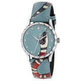 Gucci G Timeless Quartz Blue Dial Blue Leather Strap Watch For Men - YA1264080
