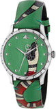 Gucci YA1264081 G-Timeless Le Marché des Merveilles Women's Watch – Green Dial & Green Leather Strap