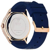 Guess Swirl Analog Quartz White Dial Blue Rubber Strap Watch for Women - W1096L4