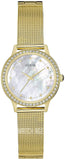 Guess W0647L3 Chelsea Women’s Watch – Mother of Pearl White Dial & Gold Mesh Strap
