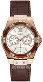Guess W0775L14 Limelight Analog Women's Watch – White Dial & Brown Leather Strap