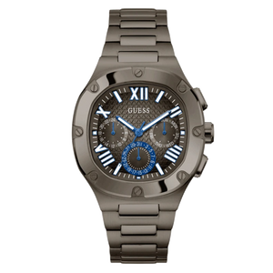 Guess Headliner Quartz Black Dial Grey Steel Strap Watch For Men - GW0572G5