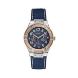 Guess Jet Setter Analog Blue Dial Blue Denim Strap Watch For Women - W0289L1