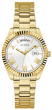 Guess GW0308L2 Luna Women's Watch – White Dial & Gold Steel Strap