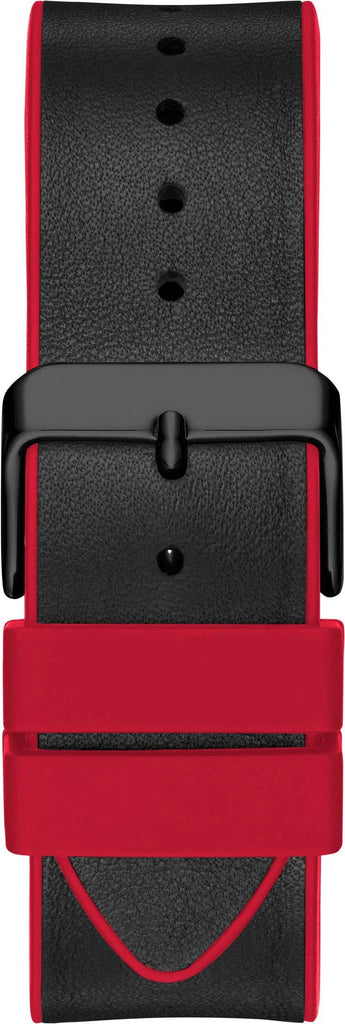 Guess Phoenix Multifunction Black Dial Black & Red Rubber Strap Watch for Men - GW0202G7