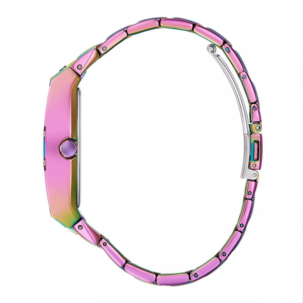 Guess Phoenix Chronograph Crystals Silver Dial Pink Steel Strap Watch For Women - GW0104L4