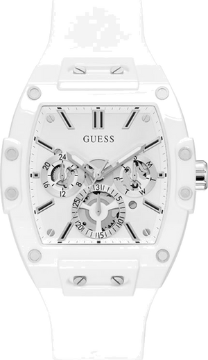 Guess Phoenix Multifunction White Dial White Rubber Strap Watch for Men - GW0203G2