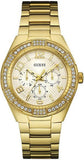Guess W0729L2 Luna Diamonds Quartz Women's Watch – White Dial & Gold Steel Strap