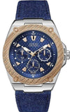 Guess W1058G1 Legacy Analog Quartz Men's Watch – Blue Dial & Blue Denim Strap