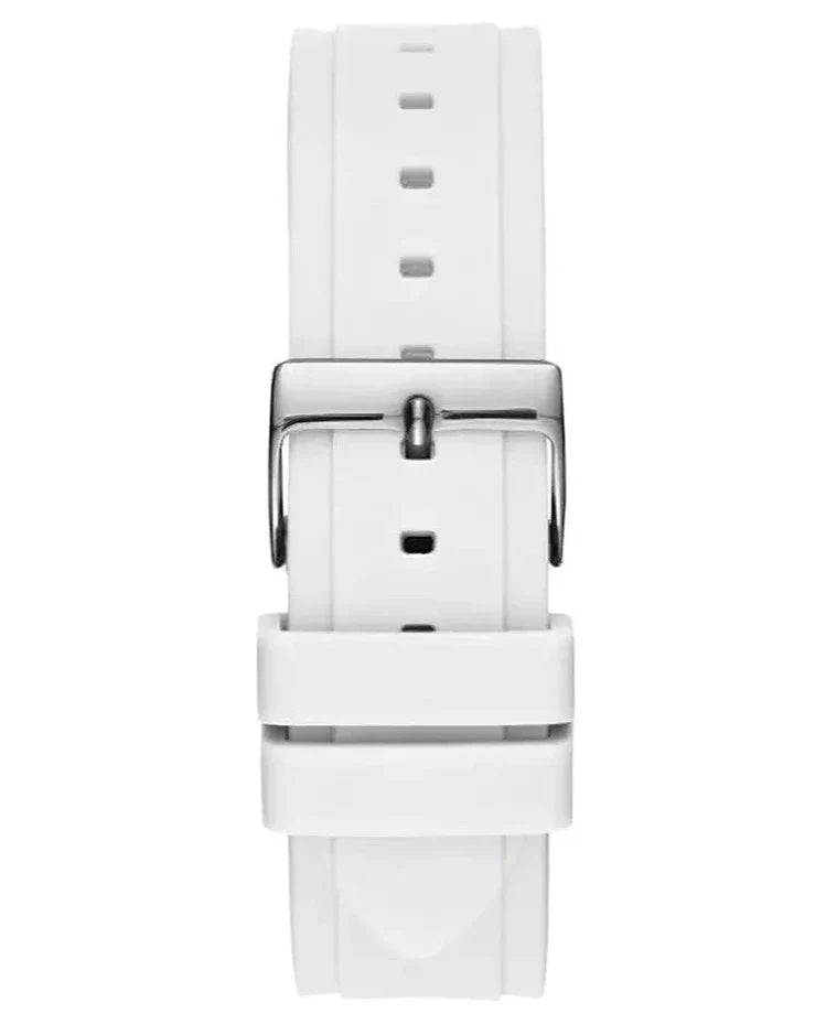 Guess Zena Analog White Dial White Rubber Strap Watch For Women - W1094L1