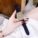 Guess GW0439L2 Princess Crystals Women’s Watch – Gold Dial & Black Silicone Strap