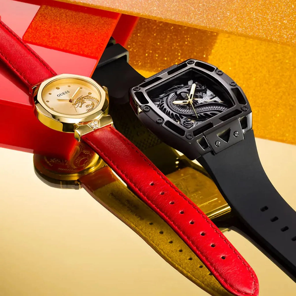 Guess Legend Analog Black Dial Black Rubber Strap Watch For Men - GW0648G1