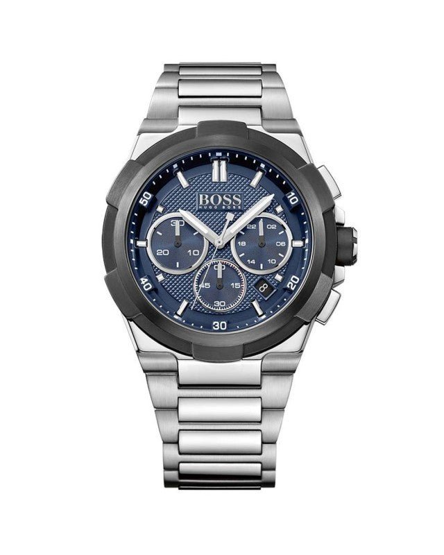 Hugo Boss Supernova Chronograph Blue Dial Silver Steel Strap Watch for Men - 1513360