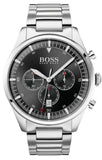 Hugo Boss 1513712 Pioneer Quartz Men's Watch – Black Dial & Silver Steel Strap