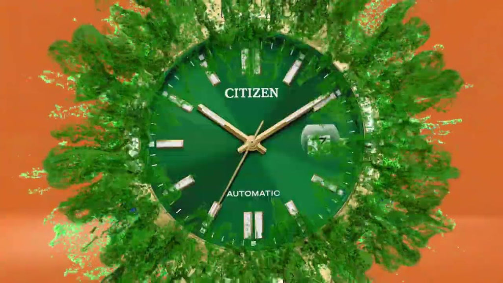 Citizen Tsuyosa NJ0152-51X Men's Automatic Watch – Green Dial with Gold Steel Strap