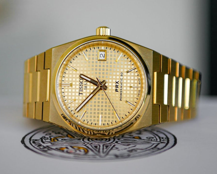 Tissot T137.207.33.021.00 PRX Powermatic 80 Men's Watch – Gold Dial & Gold Steel Strap