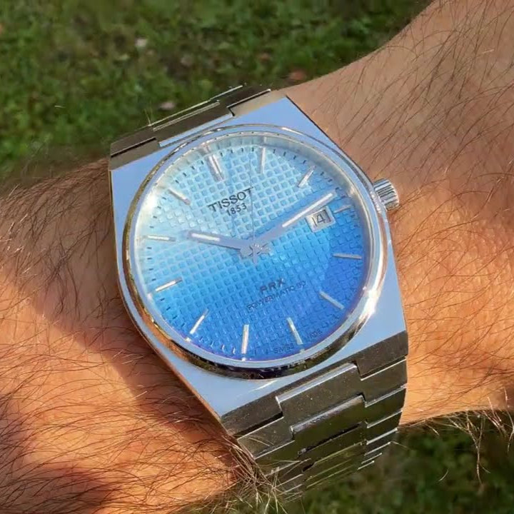 Tissot T137.407.11.351.01 PRX Powermatic 80 Men's Watch – Gradient Blue Dial & Silver Steel Strap