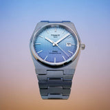 Tissot T137.407.11.351.01 PRX Powermatic 80 Men's Watch – Gradient Blue Dial & Silver Steel Strap