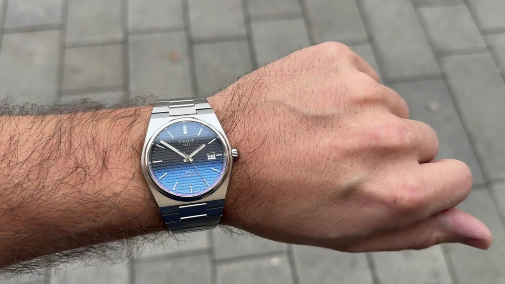 Tissot T137.407.11.051.01 Powermatic 80 Men's Watch – Gradient Blue Dial & Silver Steel Strap