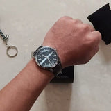 Armani Exchange Hampton AX2101 Men's Chronograph Watch – Classic Black Dial with Black Leather Strap