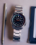 Seiko 5 Sports SKX Series Regatta Timer Retro Blue Dial Silver Steel Strap Watch For Men - SRPK13K1