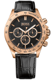 Hugo Boss 1513179 Ikon Men's Watch – Black Dial & Black Leather Strap