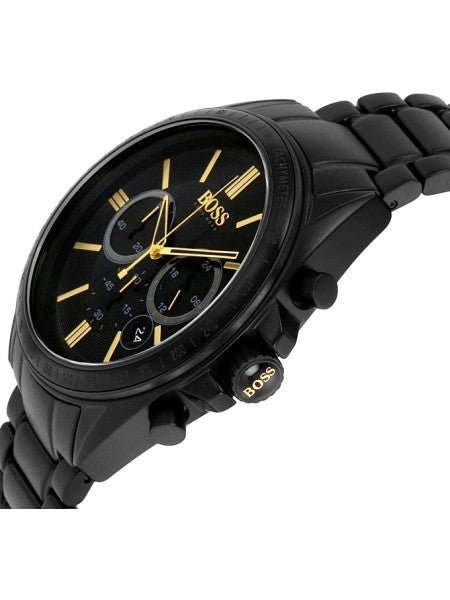 Hugo Boss Driver Black Dial Black Steel Strap Watch for Men - 1513277