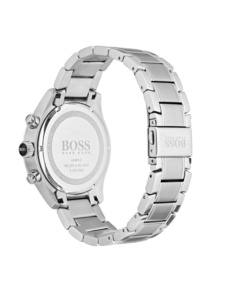 Hugo Boss Grand Prix Blue Dial Silver Steel Strap Watch for Men - 1513478